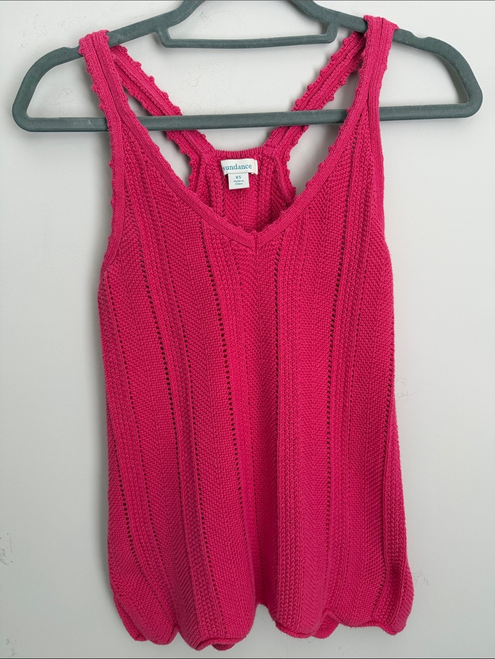 Sundance Crochet linen blend Tank Top